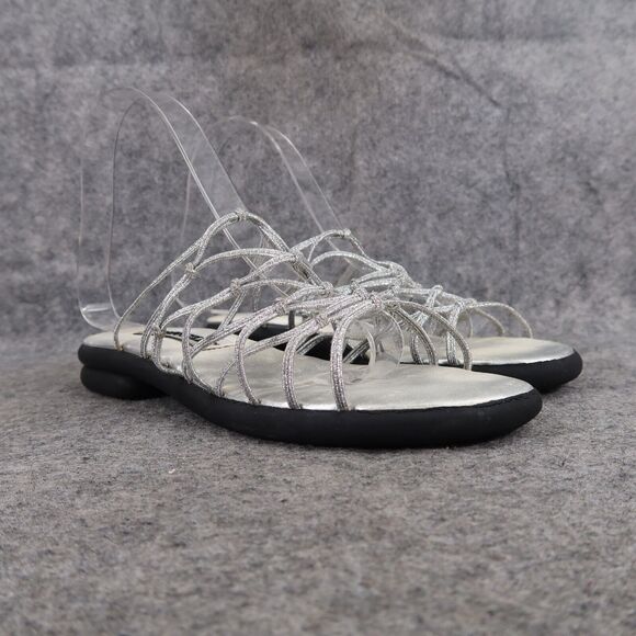 Cabin Creek Shoes Womens 6 Sandal Fashion Slip On Strappy Metallic Elastic Retro - Picture 1 of 11